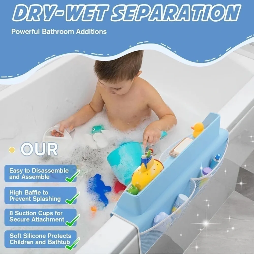 Brand New Bathtub Splash Guard Toy Holder 22